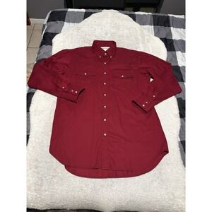 Schaefer Outfitter Western Button Down Work Shirt Red Men's XL Made In USA